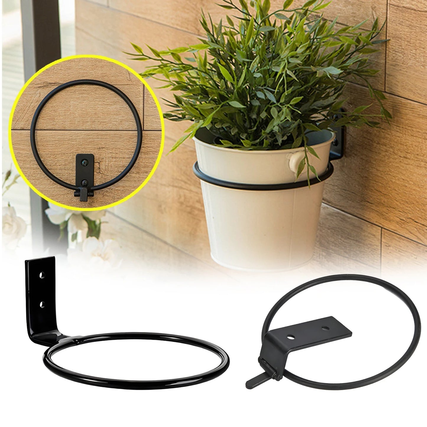 Wall-Mounted Plant Pot Holder Ring
