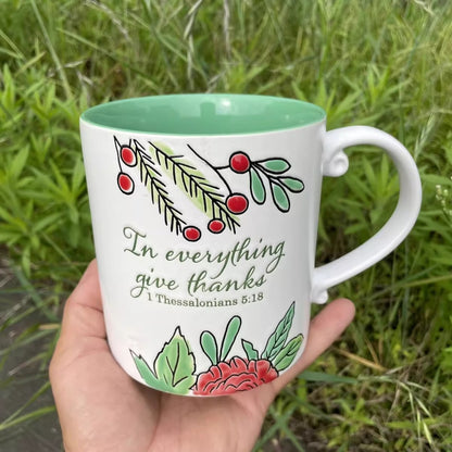 Botanical Floral Ceramic Mug — 600ml