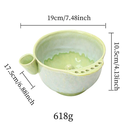 Ceramic Swirl Fruit Washing Bowl – Rinse, Drain & Serve