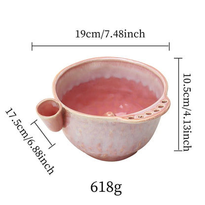 Ceramic Swirl Fruit Washing Bowl – Rinse, Drain & Serve